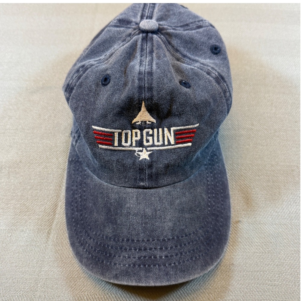 Nissi Caps Top Gun Baseball Hat Navy Blue Washed Cotton Adjustable Dad Cap